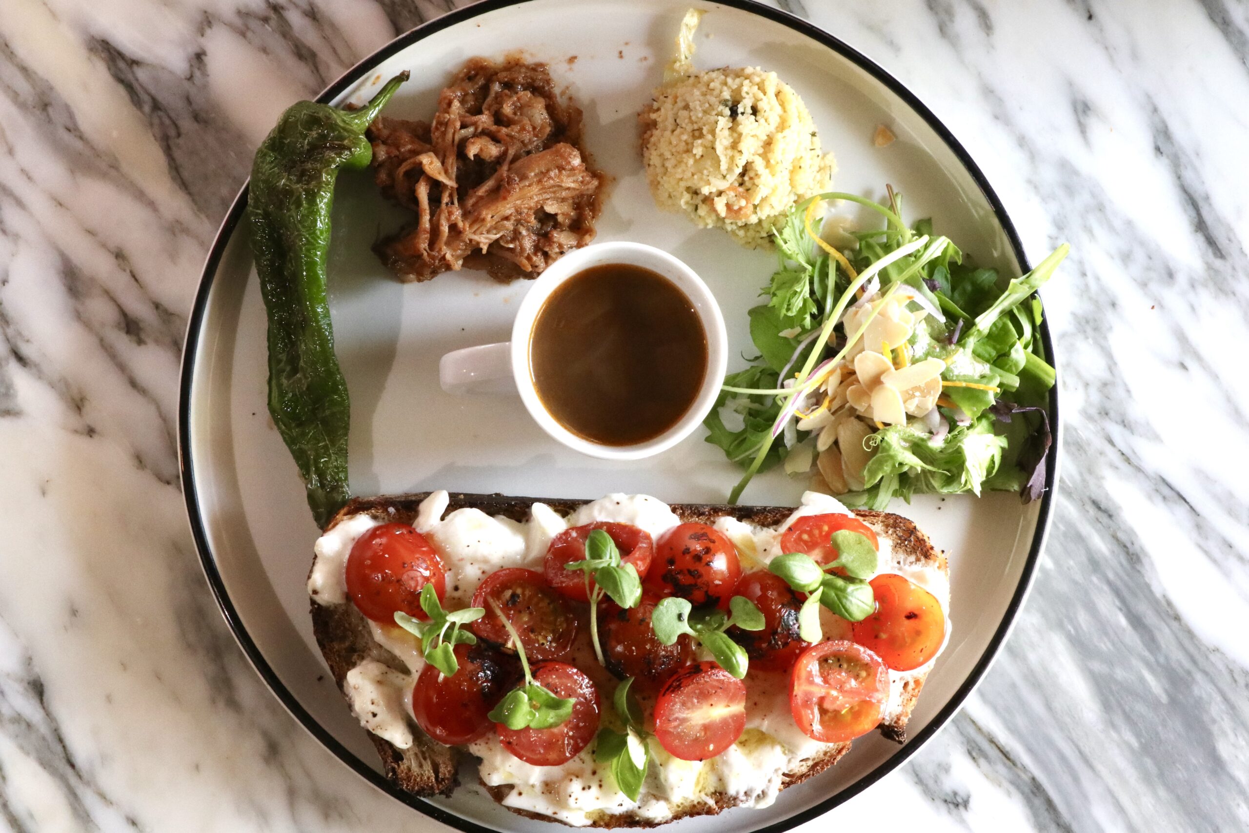 Burrata Cheese Tartine meal